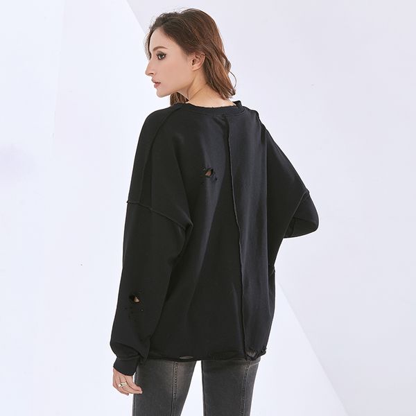 casual patchwork hole black sweatshirt for women o neck long sleeve tassel loose sweatshirts female 2021 autumn new
casual patchwork hole black sweatshirt for women o neck long sleeve tassel loose sweatshirts female 2021 autumn new