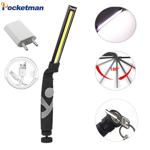 portable lanterns pocketman work light cob led lamp usb rechargeable flexible inspection emergency torch with magnet
portable lanterns pocketman work light cob led lamp usb rechargeable flexible inspection emergency torch with magnet