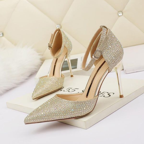dress shoes crystal high heels women buckle pump glitter pointed toe stilettos heel two piece slides designer wedding sandalias mujer, Black
dress shoes crystal high heels women buckle pump glitter pointed toe stilettos heel two piece slides designer wedding sandalias mujer, Black