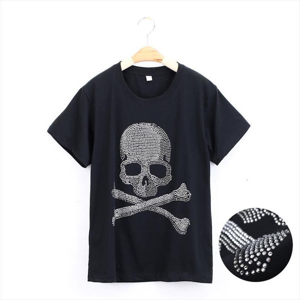 skull diamond shining print men t shirts cotton casual funny for lady girl tee hipster drop ship, White;black