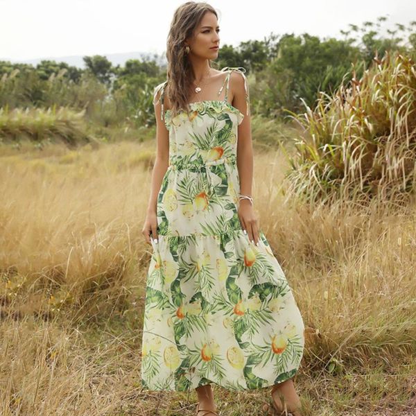 casual dresses fruit leaves print boho holiday beach dress women one piece backless spaghetti strap female high waist summer maxi, Black;gray
casual dresses fruit leaves print boho holiday beach dress women one piece backless spaghetti strap female high waist summer maxi, Black;gray