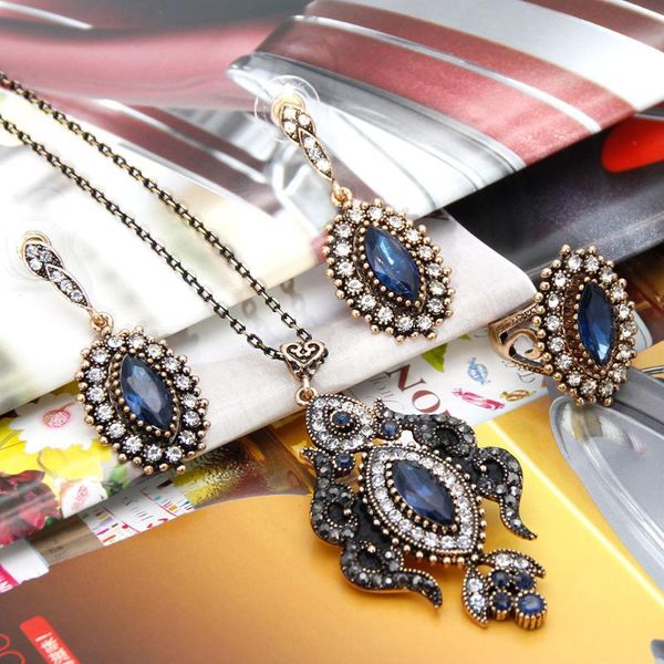 earrings & necklace antique gold color jewelry sets for women wedding earring ring 3 pcs morocco brand design bijoux, Silver
earrings & necklace antique gold color jewelry sets for women wedding earring ring 3 pcs morocco brand design bijoux, Silver
