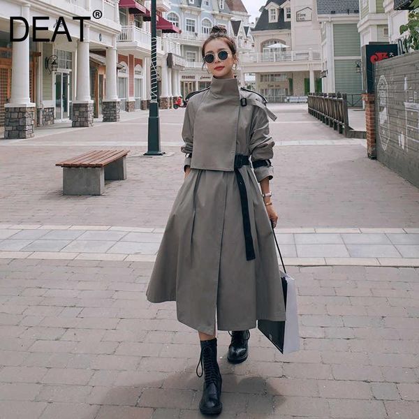 women's trench coats deat woman coat with sashes grey long sleeve lapel collar jacket high street style 2021 korean autumn fashion 15xm, Tan;black
women's trench coats deat woman coat with sashes grey long sleeve lapel collar jacket high street style 2021 korean autumn fashion 15xm, Tan;black