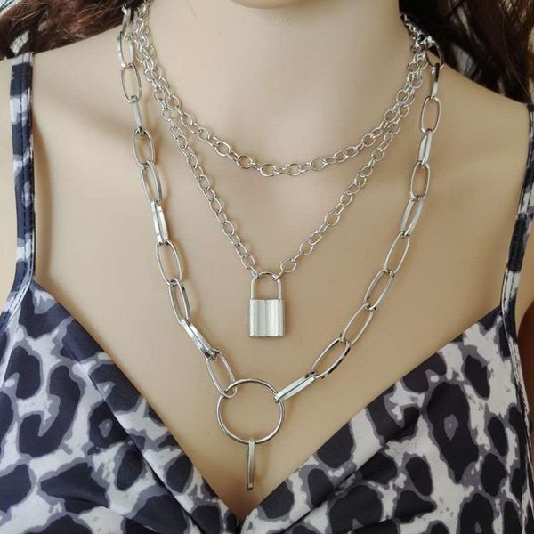 chains multilayer round heart lock key chain necklace punk padlock pendant women gothic neck party jewelry stainless steel, Silver
chains multilayer round heart lock key chain necklace punk padlock pendant women gothic neck party jewelry stainless steel, Silver