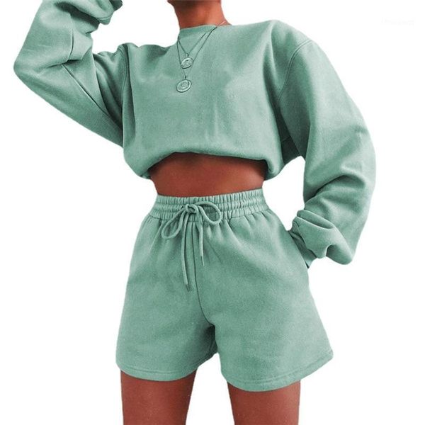 women's tracksuits two piece set women autumn style fleece thickened loose warm all-match long-sleeved sweater bag hip shorts suit, Gray
women's tracksuits two piece set women autumn style fleece thickened loose warm all-match long-sleeved sweater bag hip shorts suit, Gray