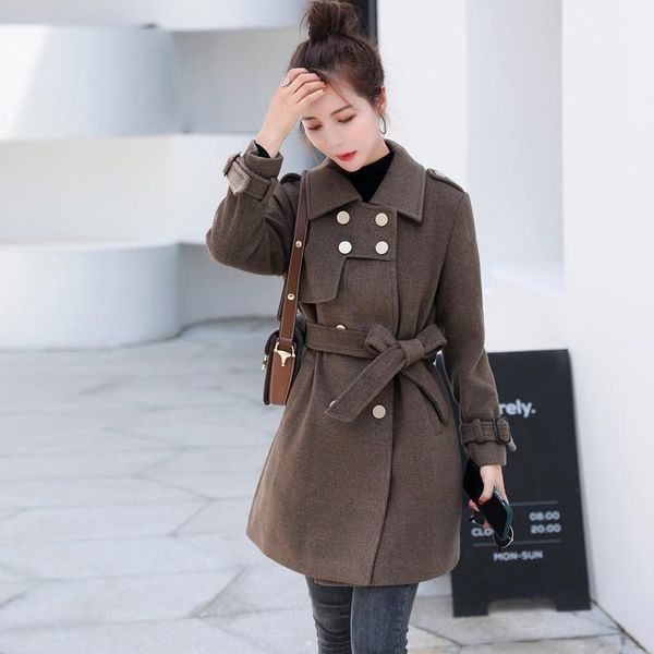 women's wool & blends woolen coat mid-length autumn and winter 2021 korean style waist hepburn thick, Black
women's wool & blends woolen coat mid-length autumn and winter 2021 korean style waist hepburn thick, Black