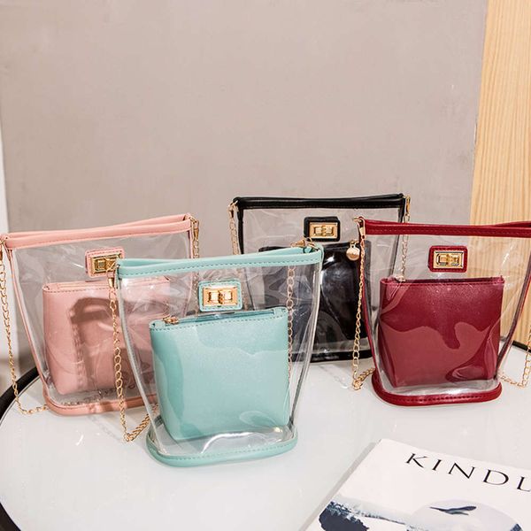transparent chain bucket women 2021 summer new korean leisure one shoulder messenger bag
transparent chain bucket women 2021 summer new korean leisure one shoulder messenger bag