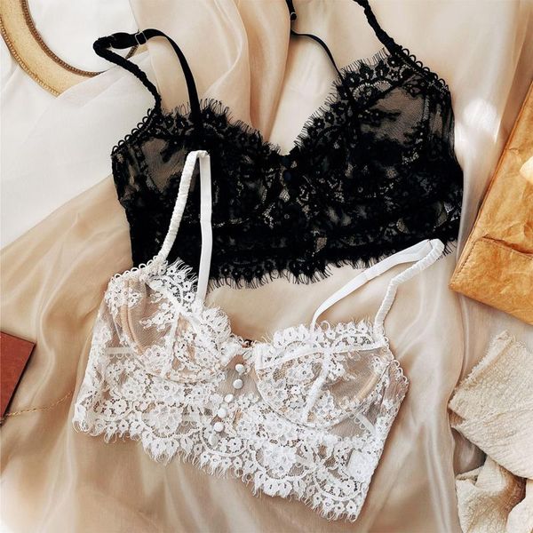 bras women lingerie lace embroidery bra soft eyelash bralette underwire push up brassiere french mesh underwear, Red;black
bras women lingerie lace embroidery bra soft eyelash bralette underwire push up brassiere french mesh underwear, Red;black