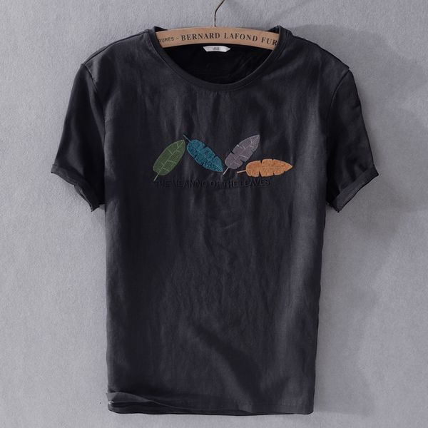 2021 new summer black shirt men brand linen t-shirt mens o-neck solid embroidery t shirts male casual tshirt man camiseta chemise r4sh, White 
2021 new summer black shirt men brand linen t-shirt mens o-neck solid embroidery t shirts male casual tshirt man camiseta chemise r4sh, White