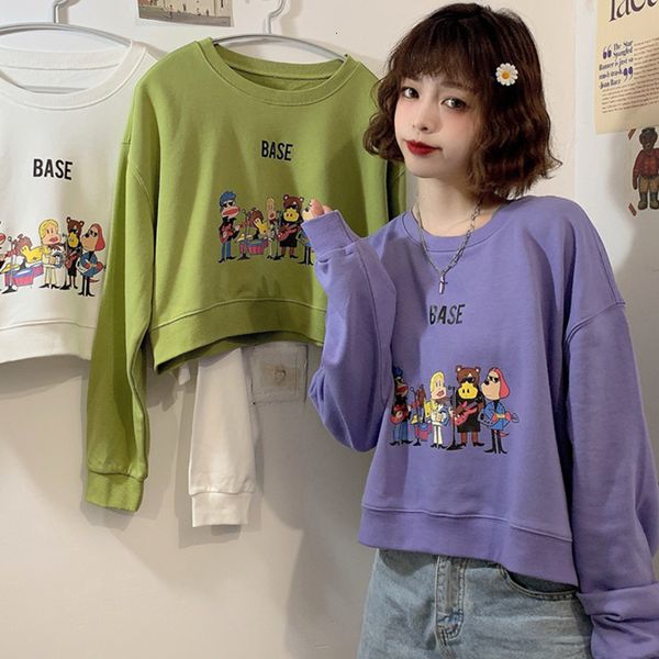 2021 new spring fall harajuku purple cute crop long sleeve crewneck sweatshirt teens girls oversized cropped hoodie women c173 sa37, Black 
2021 new spring fall harajuku purple cute crop long sleeve crewneck sweatshirt teens girls oversized cropped hoodie women c173 sa37, Black