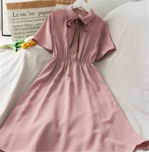 casual dresses 2021 dress women chiffon bow solid high waist turn-down collar preppy style temperament girls summer holiday, Black;gray
casual dresses 2021 dress women chiffon bow solid high waist turn-down collar preppy style temperament girls summer holiday, Black;gray