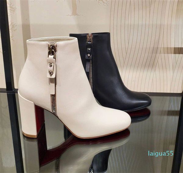 winter fashion brand elegant lady boot women booties black brown white leather chunky heels
winter fashion brand elegant lady boot women booties black brown white leather chunky heels