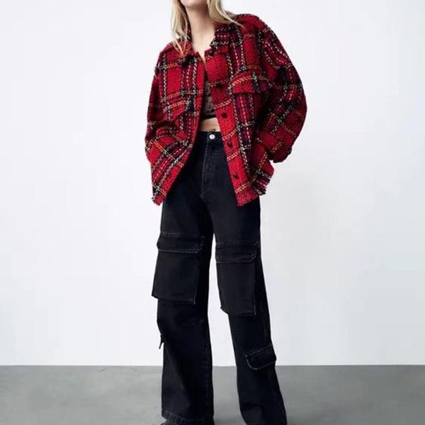 women's jackets xikom 2021 autumn textured tweed jacket for women long sleeve oversized with pockets streetwear cardigan, Black;brown
women's jackets xikom 2021 autumn textured tweed jacket for women long sleeve oversized with pockets streetwear cardigan, Black;brown