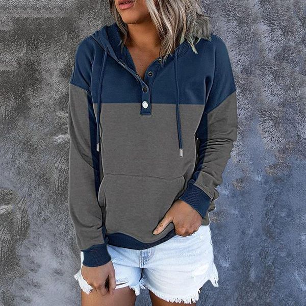 women's hoodies & sweatshirts button down pullover long sleeve pocket streetwear sudaderas con capucha, Black
women's hoodies & sweatshirts button down pullover long sleeve pocket streetwear sudaderas con capucha, Black
