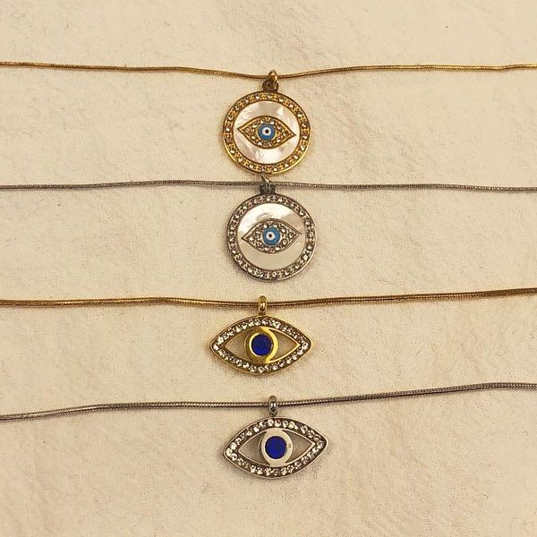 chains stainless steel lady charm necklaces paved full shiny cz with lucky tiny evil eye pendant for cute girl fine jewelry wholesale, Silver
chains stainless steel lady charm necklaces paved full shiny cz with lucky tiny evil eye pendant for cute girl fine jewelry wholesale, Silver
