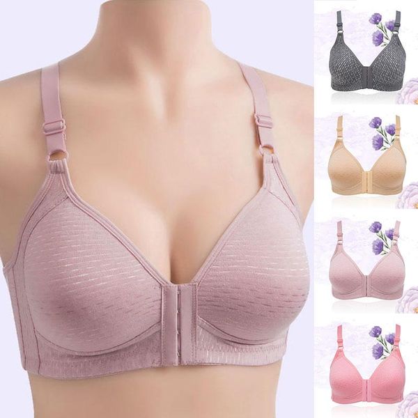 bras underwear without underwire women's front buckle beauty back gather adjustable wireless bra plus size, Red;black
bras underwear without underwire women's front buckle beauty back gather adjustable wireless bra plus size, Red;black