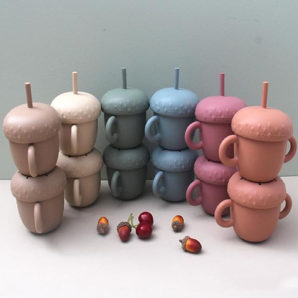mugs children's water cups baby silicone material straw with handle simple solid color drop-resistant
mugs children's water cups baby silicone material straw with handle simple solid color drop-resistant