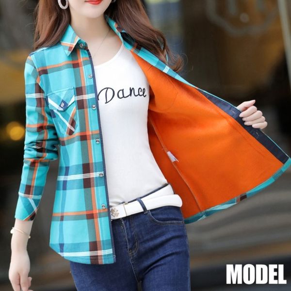 peonfly plus size velvet thick warm women plaid shirt female long sleeve autumn winter casual blouse femme 210308, White
peonfly plus size velvet thick warm women plaid shirt female long sleeve autumn winter casual blouse femme 210308, White