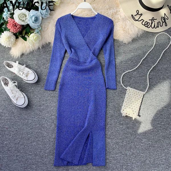 casual dresses ayunsue sweater knitted dress women elegant korean autumn winter long sleeve v neck midi vestidos mujer kj4239, Black;gray
casual dresses ayunsue sweater knitted dress women elegant korean autumn winter long sleeve v neck midi vestidos mujer kj4239, Black;gray