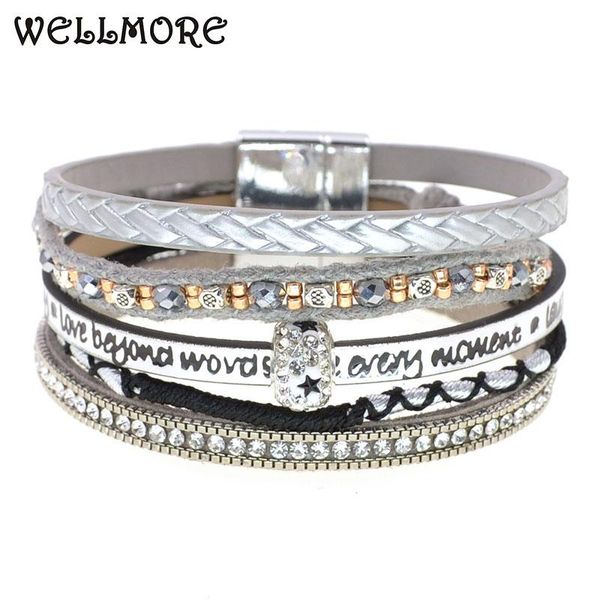charm bracelets wellmore 5 colors leather for women magnet bohemia bracelet female fashion jewelry wholesale, Golden;silver
charm bracelets wellmore 5 colors leather for women magnet bohemia bracelet female fashion jewelry wholesale, Golden;silver