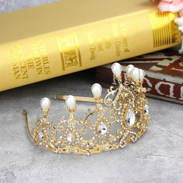 sunspicems algeria pearl crystal women hair tiaras head jewelry for women arab ethnic wedding crown bridal gift, Golden;silver
sunspicems algeria pearl crystal women hair tiaras head jewelry for women arab ethnic wedding crown bridal gift, Golden;silver