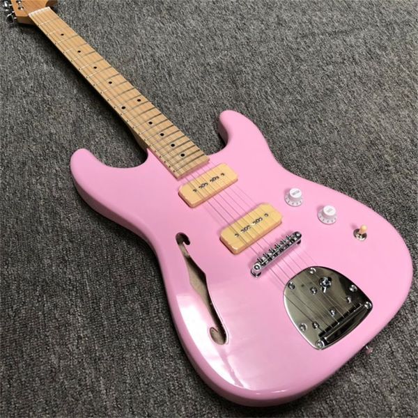 f hole st electric guitar basswood body maple fingerboard chrome hardware pink color good quality
f hole st electric guitar basswood body maple fingerboard chrome hardware pink color good quality