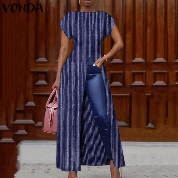 women's blouses & shirts vonda 2021 women split vintage striped party summer hem office ol casual blusa ladies irregular tunic, White
women's blouses & shirts vonda 2021 women split vintage striped party summer hem office ol casual blusa ladies irregular tunic, White