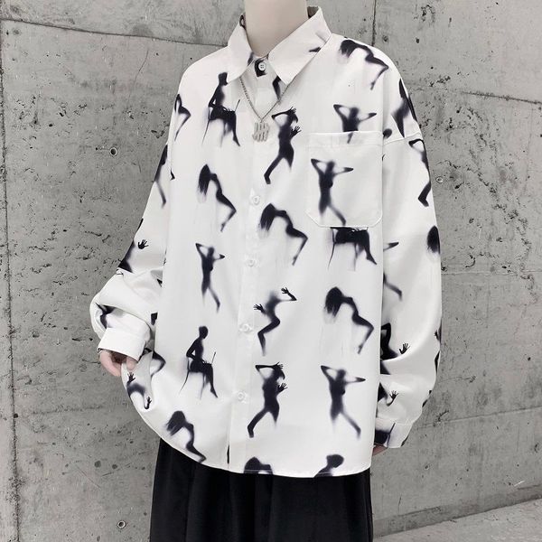 2021 new spring autumn men's fashion print casual shirt men streetwear korean loose long sleeve shirts mens -2xl 5yku, White;black
2021 new spring autumn men's fashion print casual shirt men streetwear korean loose long sleeve shirts mens -2xl 5yku, White;black