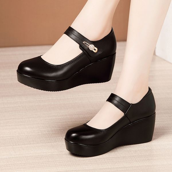 spring leather shoes women platform wedges shoe high heels round toe comfortable black women pumps large size 44ndress shoes
spring leather shoes women platform wedges shoe high heels round toe comfortable black women pumps large size 44ndress shoes