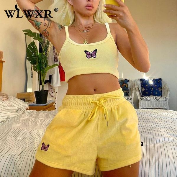 women's tracksuits wlwxr summer yellow bodycon 2 two piece sets womens tracksuit outfits butterfly knitted sleeveless crop skinny short, Gray
women's tracksuits wlwxr summer yellow bodycon 2 two piece sets womens tracksuit outfits butterfly knitted sleeveless crop skinny short, Gray