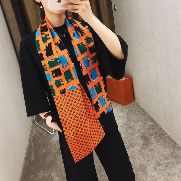 scarves 160*20cm plaid animal pattern printing twill weave silk scarf women's long, Blue;gray
scarves 160*20cm plaid animal pattern printing twill weave silk scarf women's long, Blue;gray