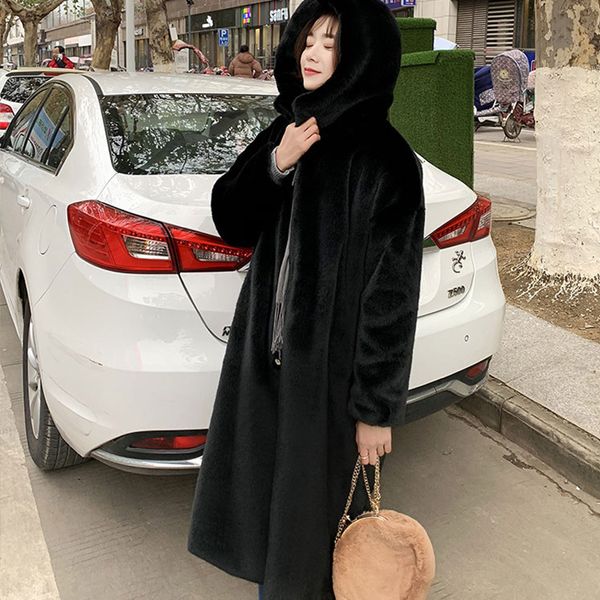 2021 winter ffy faux fur women coats thick warm overcoat soft rabbit hair plush hoodies hooded long coat plus size q46k, Black
2021 winter ffy faux fur women coats thick warm overcoat soft rabbit hair plush hoodies hooded long coat plus size q46k, Black