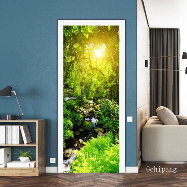 creative pvc wallpaper door sticker green forest sunshine trees self-adhesive print mural diy decal update art picture decorate
creative pvc wallpaper door sticker green forest sunshine trees self-adhesive print mural diy decal update art picture decorate