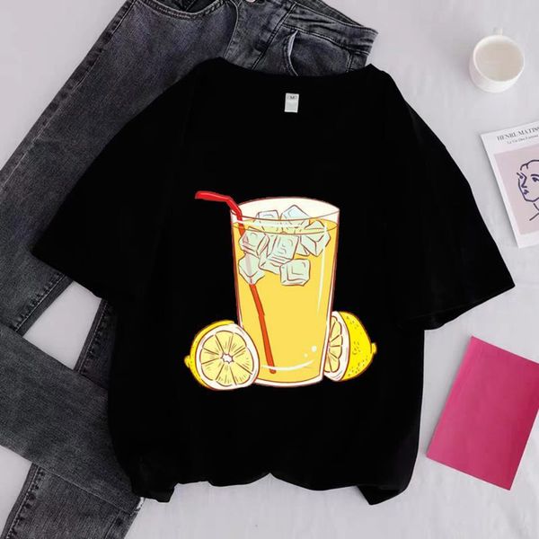 summer new t shirt women lemon juice print short sleeve casual loose black t-shirt girls students lady vogue tees clothes, White
summer new t shirt women lemon juice print short sleeve casual loose black t-shirt girls students lady vogue tees clothes, White