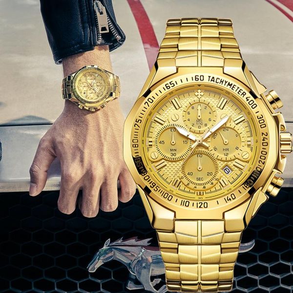 wristwatches men's watch gold large dial sports unique stainless steel timing military reggio masculino for men, Slivery;brown
wristwatches men's watch gold large dial sports unique stainless steel timing military reggio masculino for men, Slivery;brown