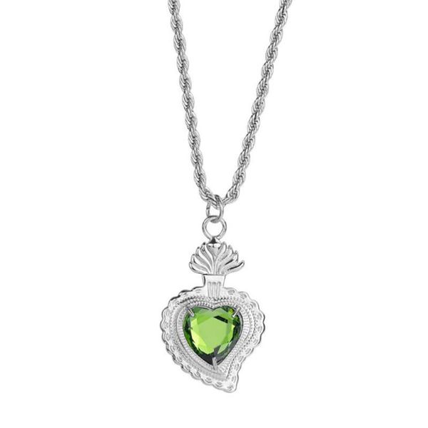 chains stainless steel colorful stone heart pendant necklace sea of crystal zircon women lover's jewelry, Silver
chains stainless steel colorful stone heart pendant necklace sea of crystal zircon women lover's jewelry, Silver