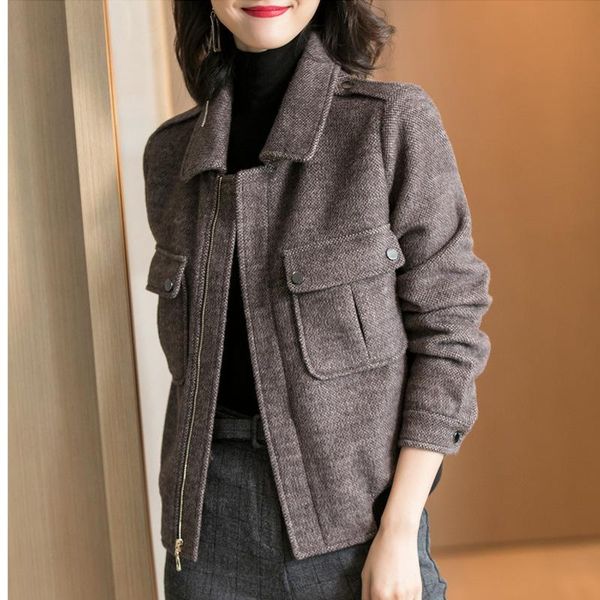 women's wool & blends winter coat woman style fashionable casual loose brief paragraph cloth women, Black
women's wool & blends winter coat woman style fashionable casual loose brief paragraph cloth women, Black