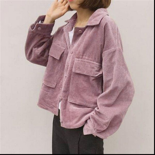 new fall women corduroy jacket loose lapel shirt coat casual vintage oversize solid color cool short jackets new, Black;brown
new fall women corduroy jacket loose lapel shirt coat casual vintage oversize solid color cool short jackets new, Black;brown