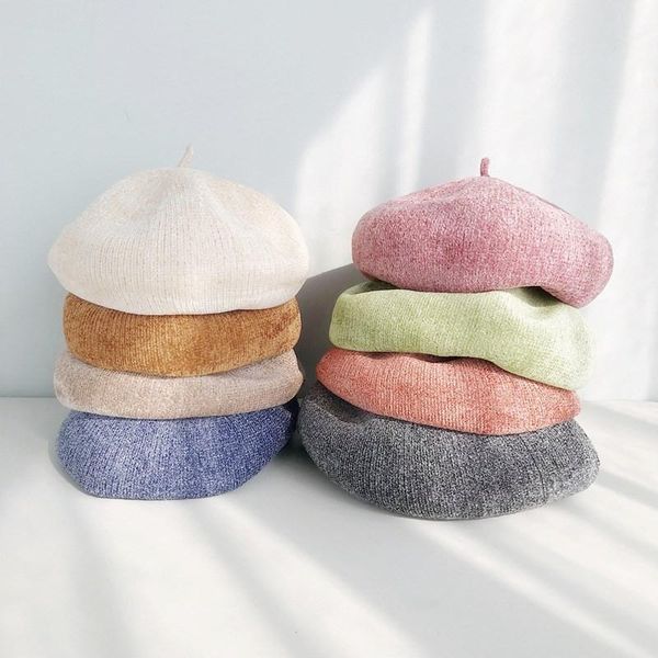 berets autumn and winter warm women's beret classic retro solid color plush hat female sweet outdoor street, Blue;gray
berets autumn and winter warm women's beret classic retro solid color plush hat female sweet outdoor street, Blue;gray