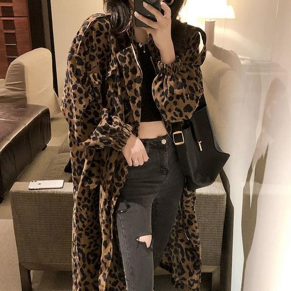 women's trench coats 2021 casual leopard coat oversize vintage spring autumn windbreaker outwear loose clothing, Tan;black
women's trench coats 2021 casual leopard coat oversize vintage spring autumn windbreaker outwear loose clothing, Tan;black