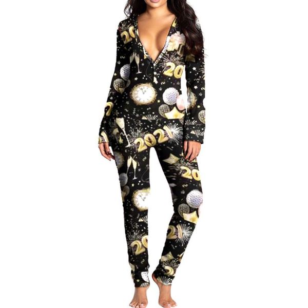 women's jumpsuits & rompers 2021 print v-neck buttons up romper women long sleeve autumn winter sleepwear back flap, Black;white
women's jumpsuits & rompers 2021 print v-neck buttons up romper women long sleeve autumn winter sleepwear back flap, Black;white