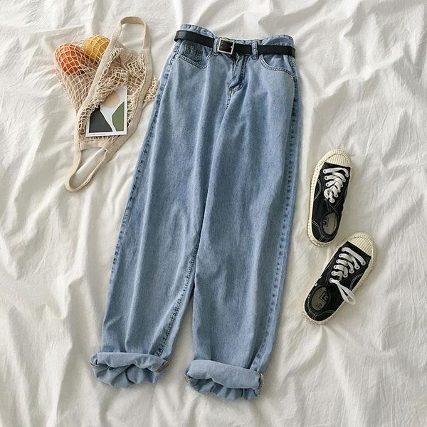 women's jeans woman pants loose trousers summer straight-leg high waist denim pantalones vaqueros mujer, Blue
women's jeans woman pants loose trousers summer straight-leg high waist denim pantalones vaqueros mujer, Blue