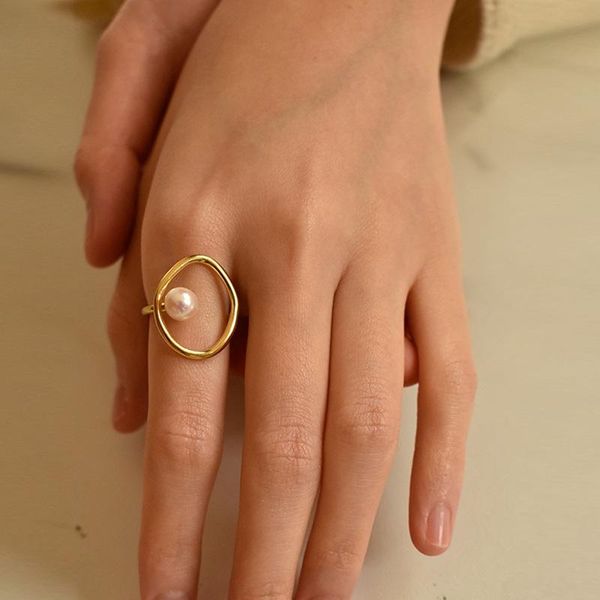 cluster rings 925 sterling silver pearl geometric party jewelry for women wedding couple adjustable size jz369, Golden;silver
cluster rings 925 sterling silver pearl geometric party jewelry for women wedding couple adjustable size jz369, Golden;silver