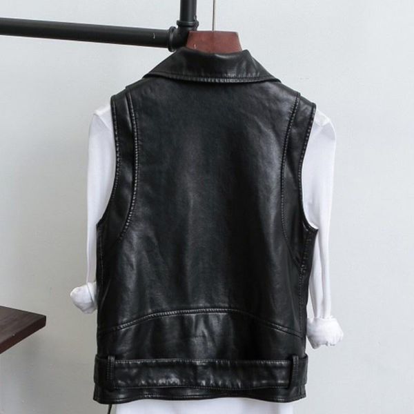 women's leather & faux biker korea jacket retro style belted casaco feminino waistcoat for women zipper jackets jaqueta de couro fashio, Black
women's leather & faux biker korea jacket retro style belted casaco feminino waistcoat for women zipper jackets jaqueta de couro fashio, Black