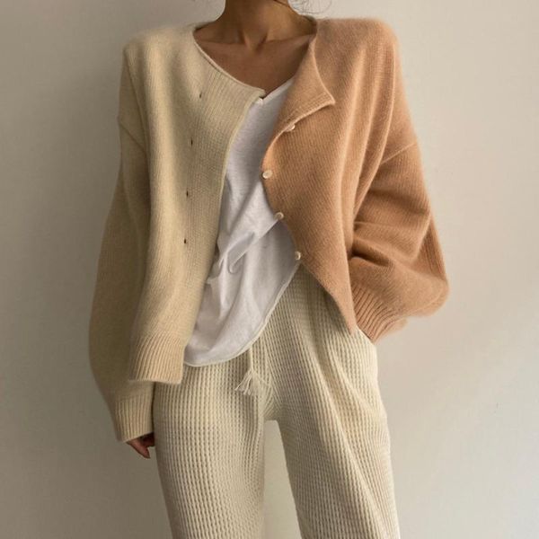 women's knits & tees jmprs designed women cardigans sweater fashion patchwork loose knitted jacket simple casual korean chic female coa, White
women's knits & tees jmprs designed women cardigans sweater fashion patchwork loose knitted jacket simple casual korean chic female coa, White