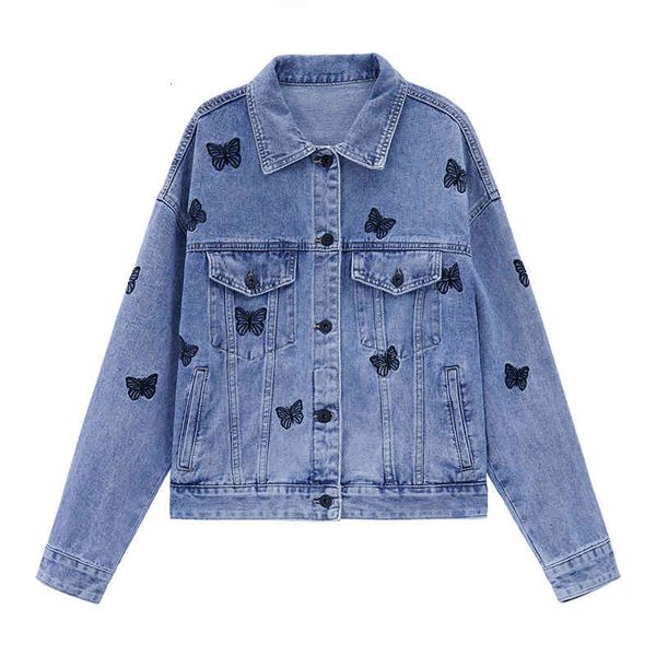 women's jackets primavera e outono nova versão coreana da indústria pesada borboleta bordado denim jaqueta feminina moda casual aksx, Black;brown
women's jackets primavera e outono nova versão coreana da indústria pesada borboleta bordado denim jaqueta feminina moda casual aksx, Black;brown