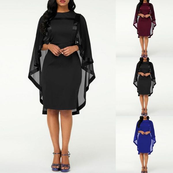 casual dresses party dress women's summer cloak sleeves mesh patchwork autumn solid color round collar elegant bodycon, Black;gray
casual dresses party dress women's summer cloak sleeves mesh patchwork autumn solid color round collar elegant bodycon, Black;gray