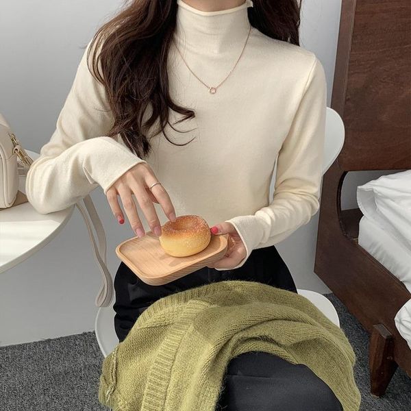 women's sweaters spring autumn slim-fit solid color bottoming sweater pullover long-sleeved turtleneck soft jumper, White;black
women's sweaters spring autumn slim-fit solid color bottoming sweater pullover long-sleeved turtleneck soft jumper, White;black