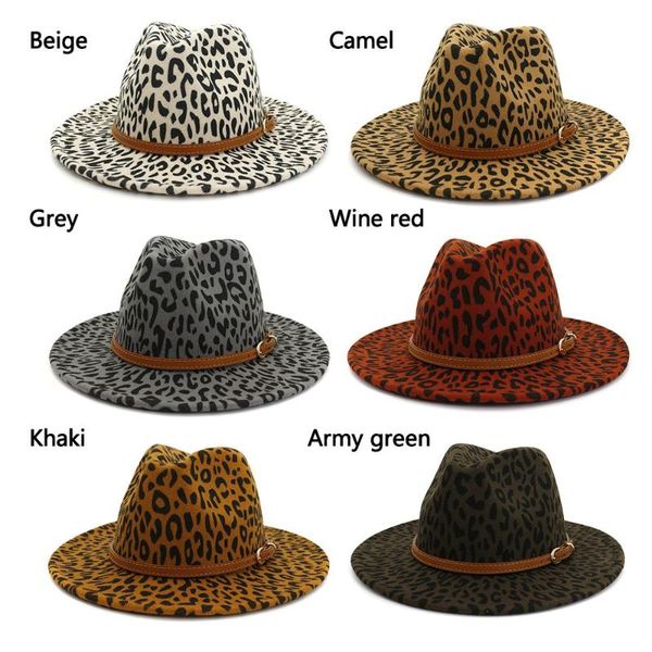 wide brim hats auntumn&winter vintage woolen british style fedora leopard print with belt buckle panama wool winter hat, Blue;gray
wide brim hats auntumn&winter vintage woolen british style fedora leopard print with belt buckle panama wool winter hat, Blue;gray