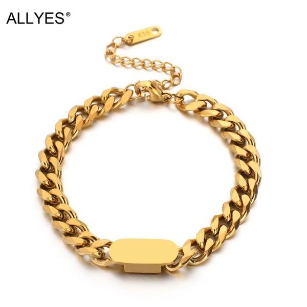 charm bracelets allyes simple smooth geometric cuban chain for women gold color thick bracelet rock punk female jewelry gifts, Golden;silver
charm bracelets allyes simple smooth geometric cuban chain for women gold color thick bracelet rock punk female jewelry gifts, Golden;silver